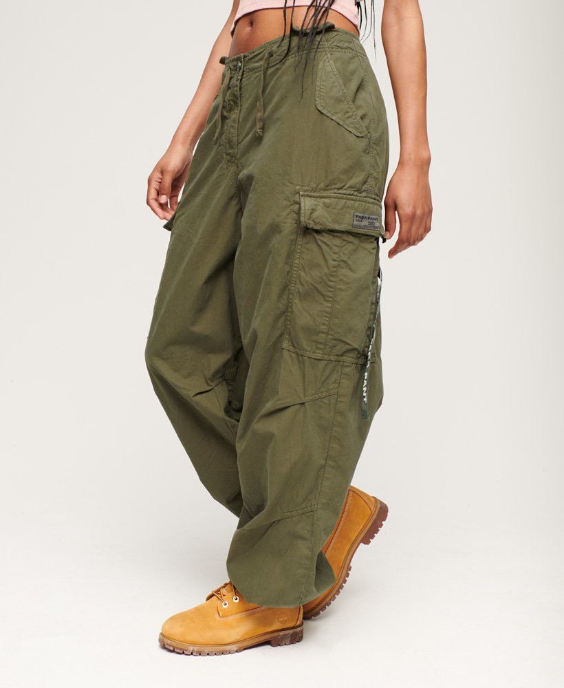 Superdry Vintage SuperDry Baggy Parachute Cargo Pants Khaki Size 28" / US 6 / IT 42 - 1 Thumbnail