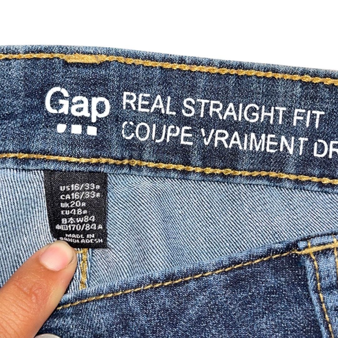 Gap Women Real Straight Leg Fit Jeans Plus 12 Denim Streetwear Size 38" / US 16 / IT 52 - 3 Thumbnail