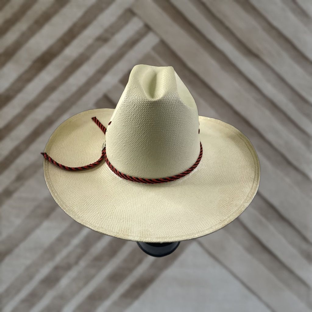 CO VINTAGE American Hat Co Cowboy Hat 6 1/2 Beige Leather Straw Wide Brim Men's Outdoor Western Cowboy Hat Mens Size ONE SIZE - 1 Thumbnail
