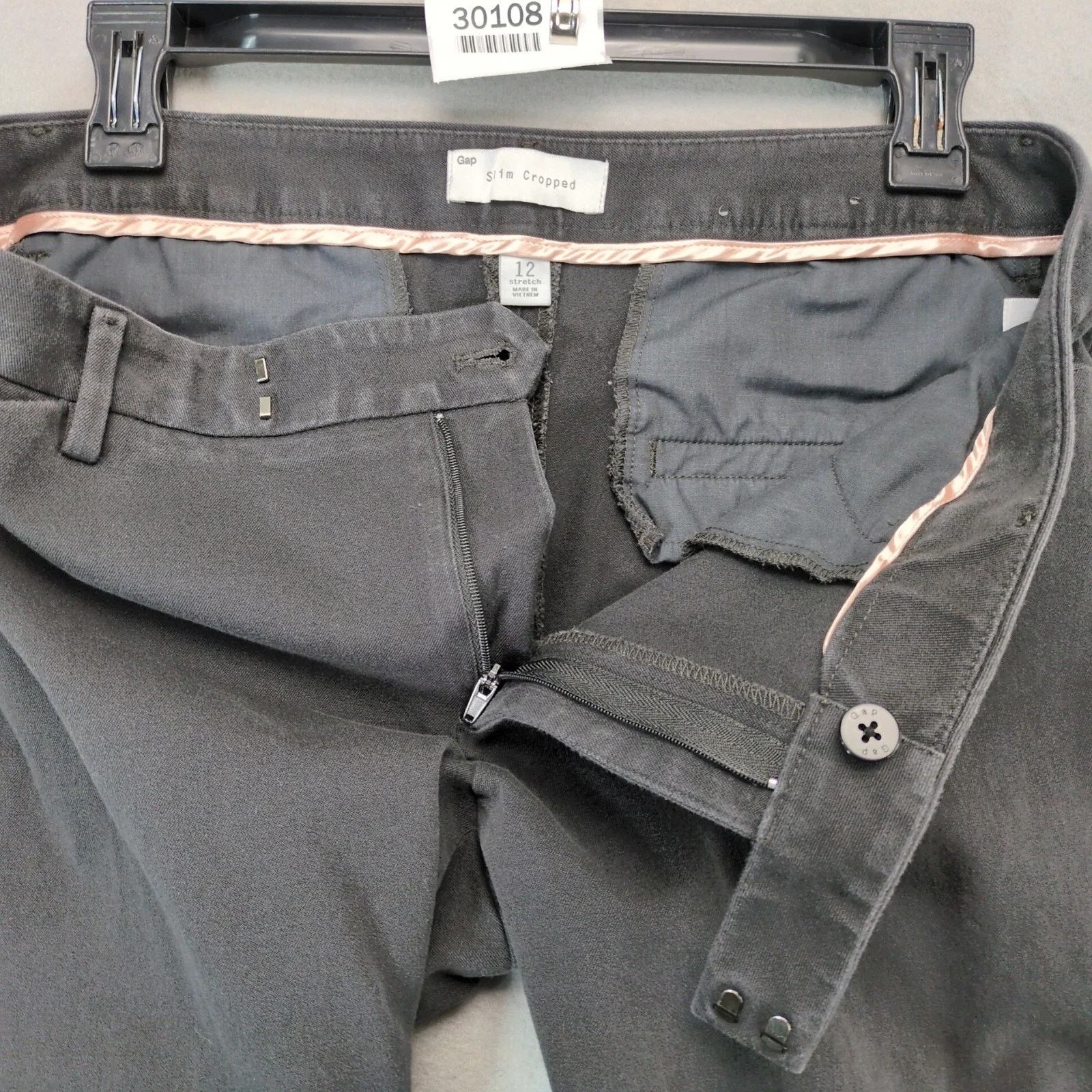 Gap Y2K Gap Slim Cropped Stretch Pants Women's 12 34x25" Black Size 34" / US 12 / IT 48 - 7 Thumbnail