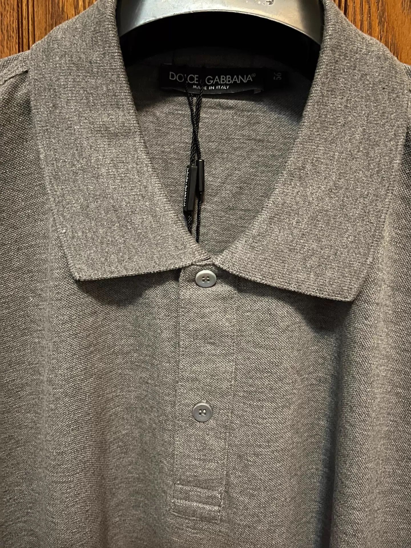 Dolce & Gabbana DG long sleeve slim fit polo shirt smoke gray 56 Size US XL / EU 56 / 4 - 3 Thumbnail
