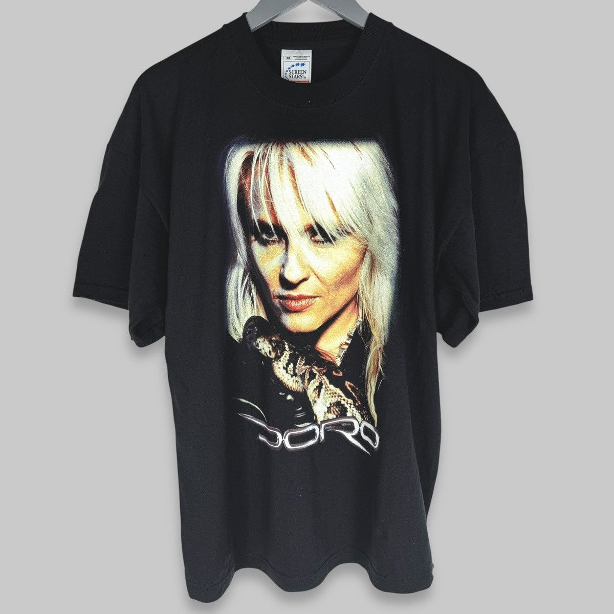 Band Tees Vintage 90s Doro Pesch Snake Music Screen Stars T Shirt Size US XL / EU 56 / 4 - 1 Thumbnail