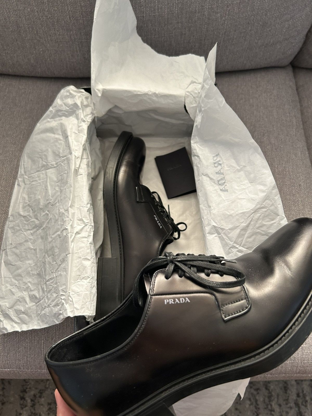 Prada Prada Brushed derby lth lace-up shoes Size US 8 / EU 41 - 3 Thumbnail