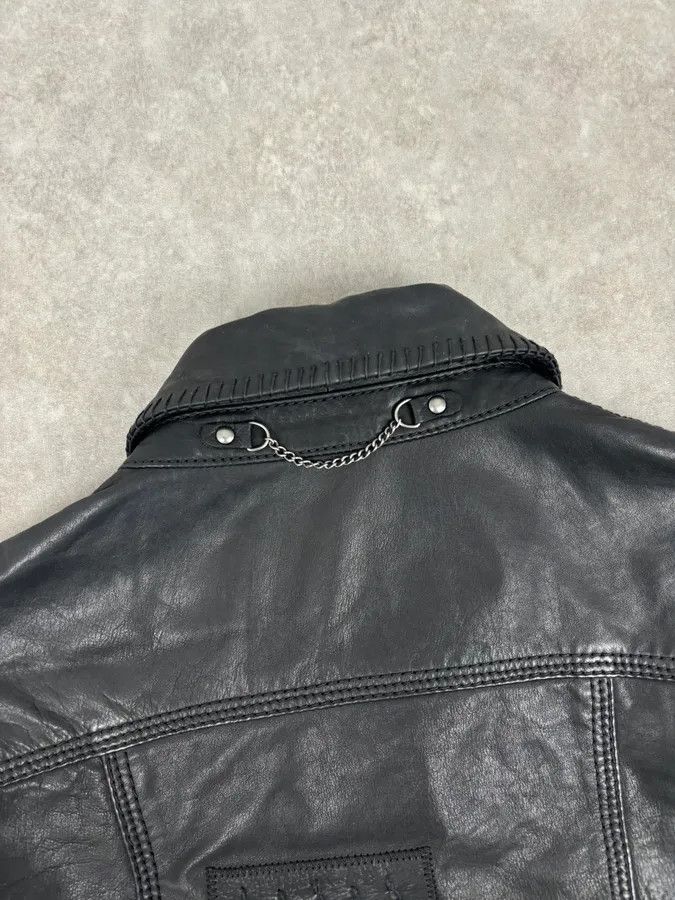 Marithe + Francois Girbaud 2000s Marithé + François Girbaud Black Buttoned Modern Leather Jacket Size S / US 4 / IT 40 - 6 Thumbnail