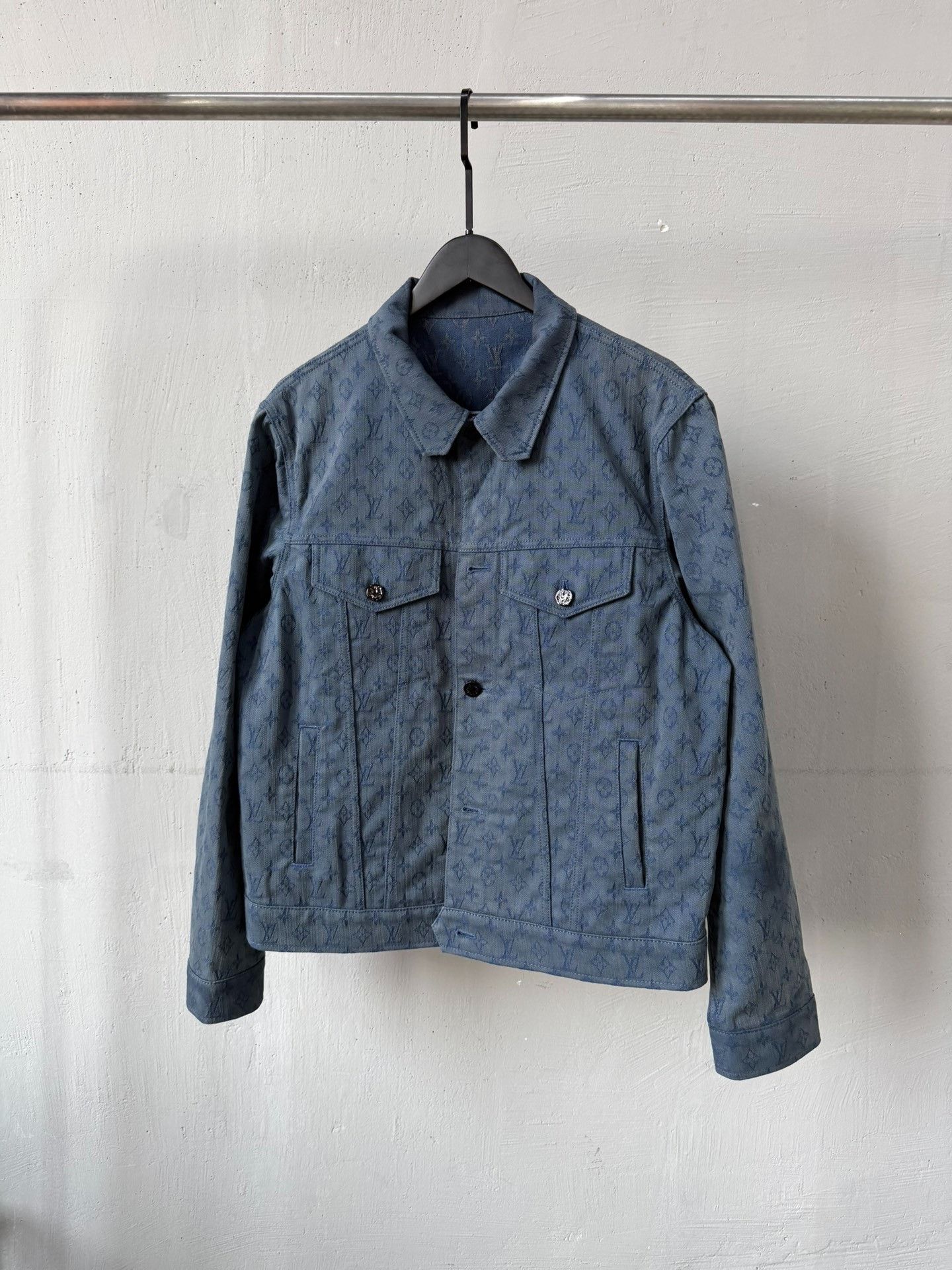 Saint Laurent Paris Louis Vuitton Blue Monogram Denim Jacket Size US L / EU 52-54 / 3 - 1 Thumbnail