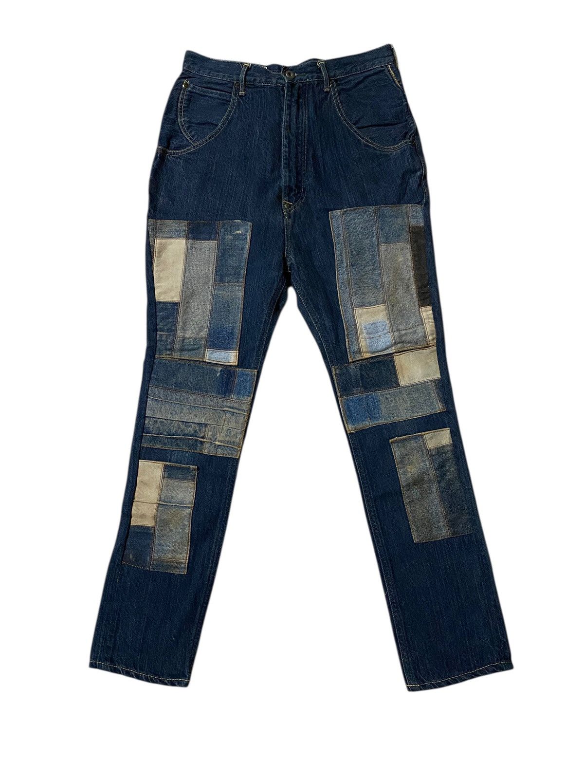 Kapital Kapital No 2 Denim Crop Croth Patchwork Buckle Back Denim Size US 29 - 1 Thumbnail