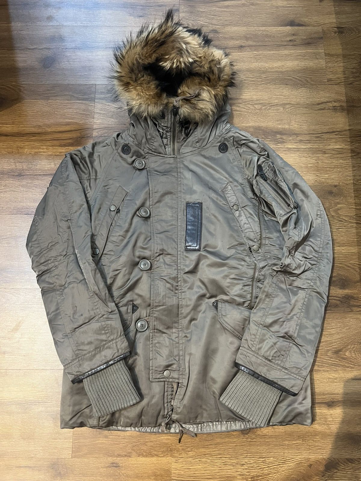 Le Grande Bleu (L.G.B.) LGB Cropped Parka with Raccoon Fur and