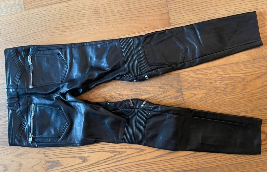 Saint Laurent Paris saint laurent zip leather jeans Grailed