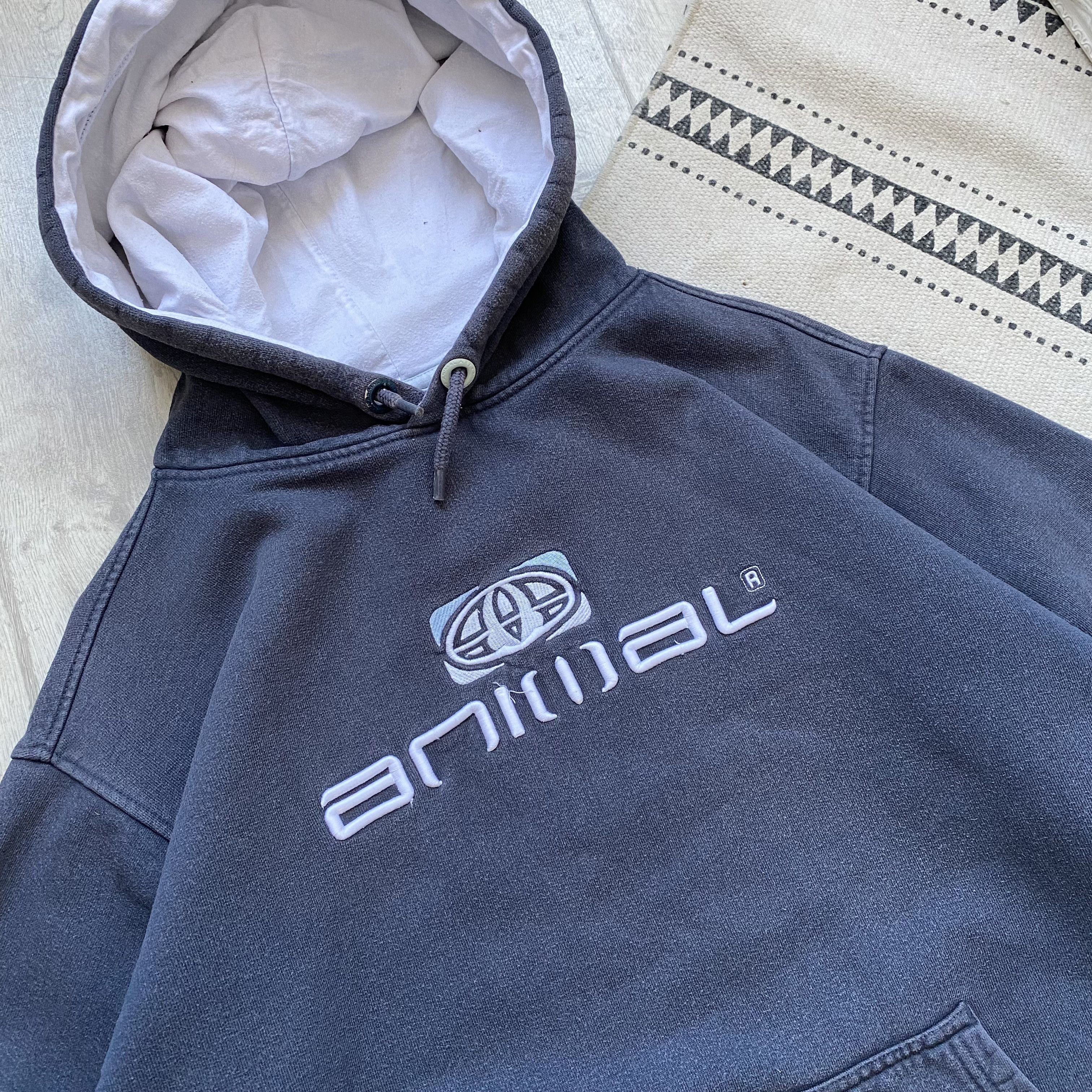 Hook-Ups 🛹 Faded Vintage 90s heavy Hoodie Animal Surf Skater Size US L / EU 52-54 / 3 - 2 Thumbnail