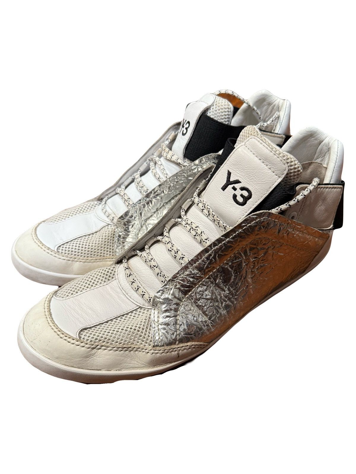 Y-3 Adidas Y-3 Kazuhiri Yohji Yamamoto Silver High Top Sneakers 