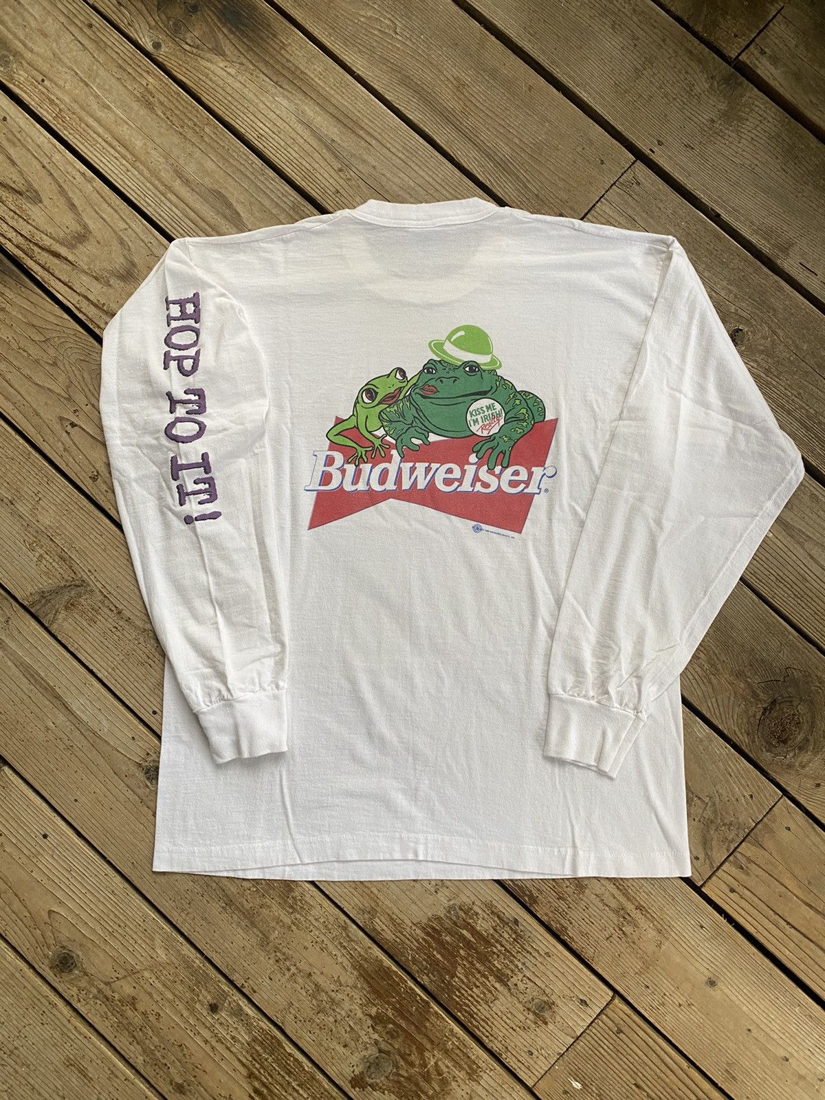 Vintage Vintage Budweiser St. Patrick’s Longsleeve Shirt Size US XL / EU 56 / 4 - 1 Thumbnail