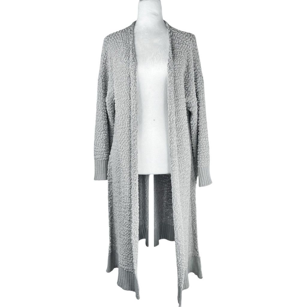 Other LAJU Women's Grey Sherpa Texture Maxi Coatigan w Slits XS Size XS / US 0-2 / IT 36-38 - 1 Thumbnail