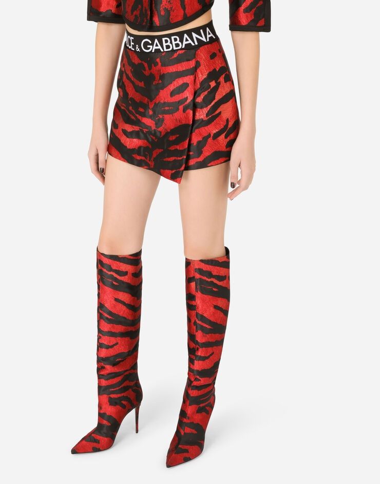 Dolce & Gabbana o1y0925 Mini Skirt in Black/Red Size 27" / US 4 / IT 40 - 3 Thumbnail