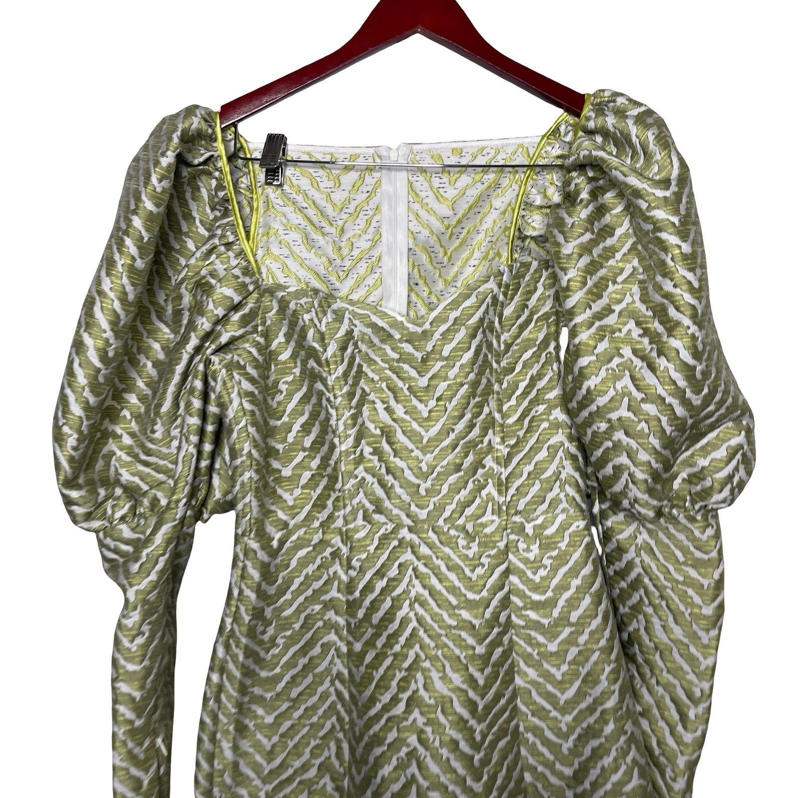 ROTATE Birger Christensen Oksana Jacquard Mini Dress GREEN