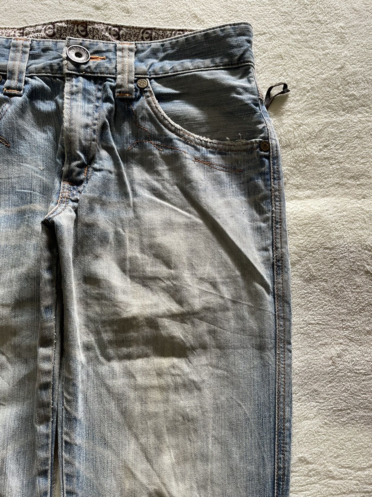 Edwin Vintage Edwin Boot Cut Mudwash Faded Distress Denim Jeans Size US 32 / EU 48 - 4 Thumbnail