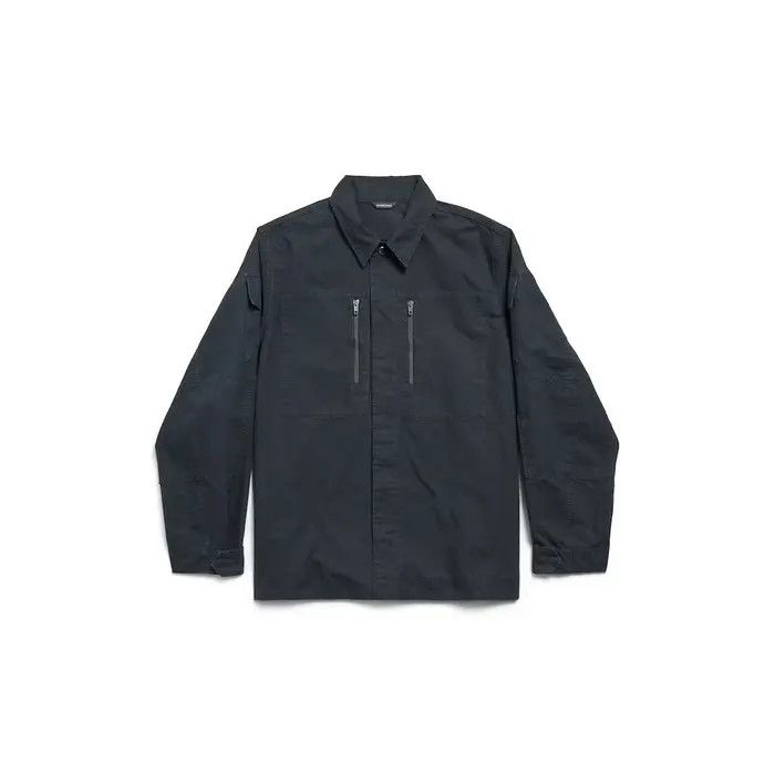 Balenciaga o1srvl11e0426 Military Shirt in Dark Grey Size US M / EU 48-50 / 2 - 1 Thumbnail