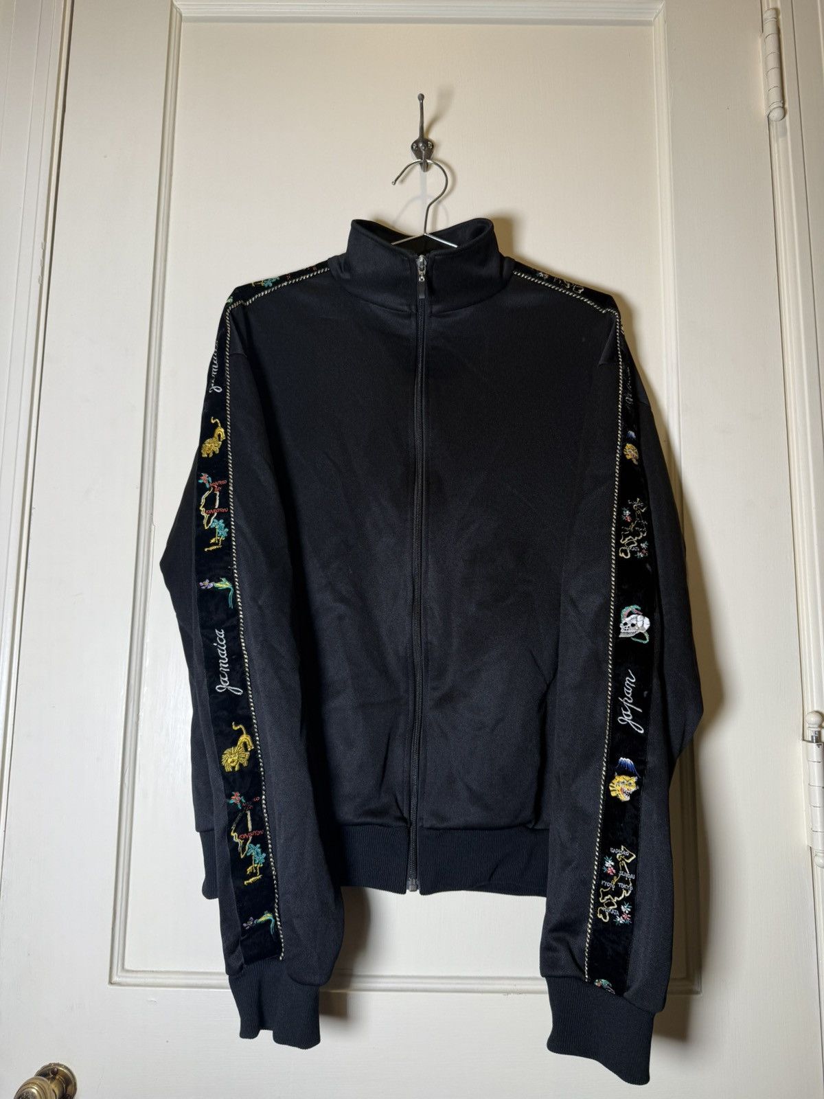 Kapital KAPITAL Embroidered Velvet-Trimmed Jersey Track Jacket Size US XL / EU 56 / 4 - 1 Thumbnail