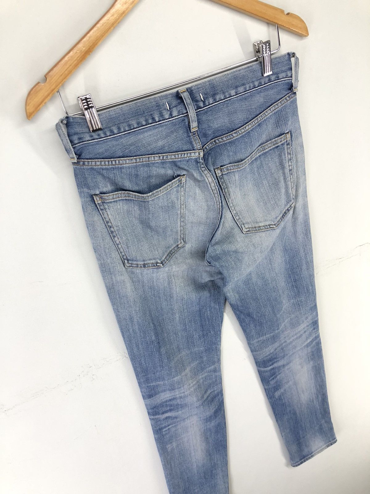 Japanese Brand Red Card Anniversary 25th Distressed Faded Blue Jeans Size US 28 / EU 44 - 14 Thumbnail