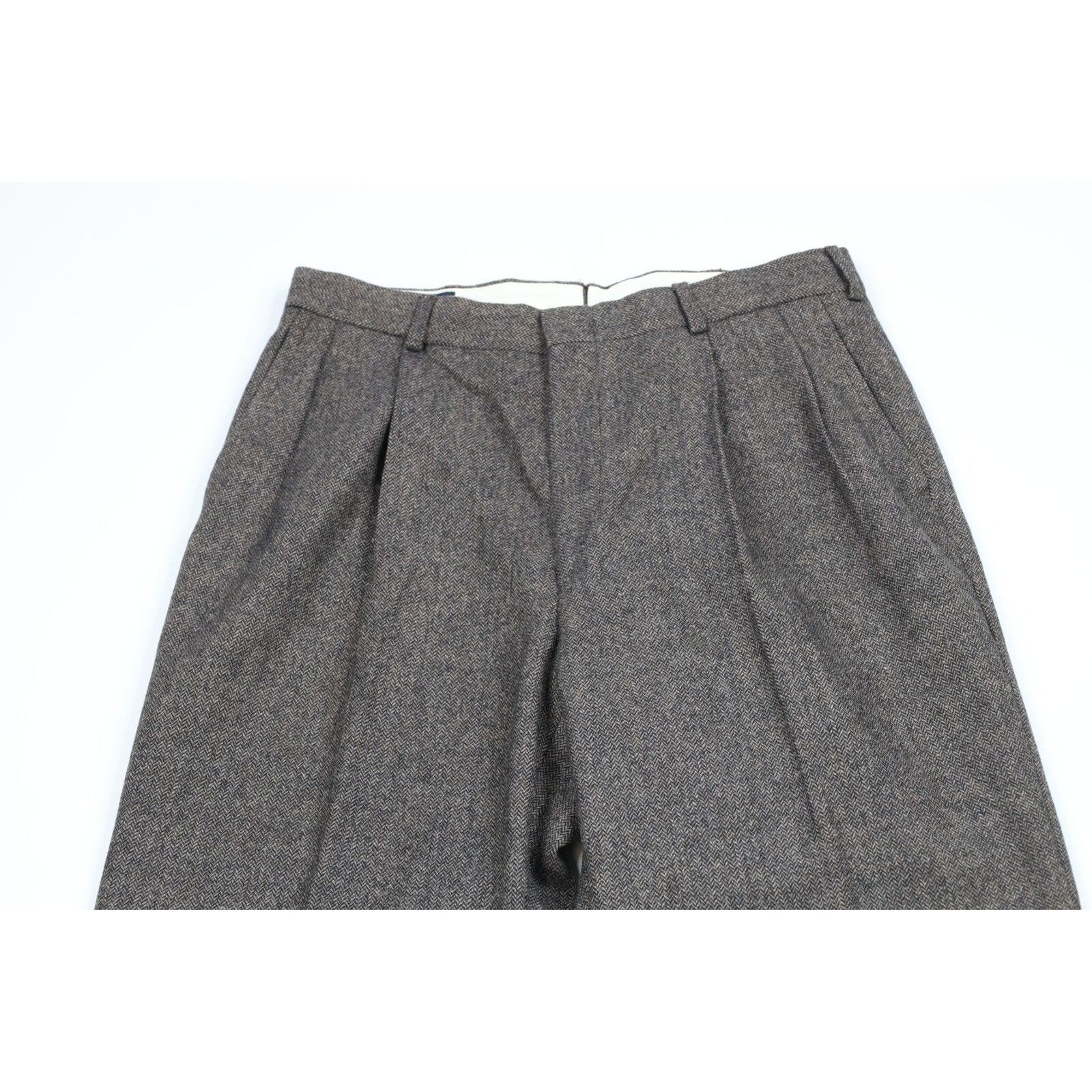 Ralph Lauren × Vintage Vintage 80s Ralph Lauren Unhemmed Wool Herringbone Pants Size US 30 / EU 46 - 2 Thumbnail