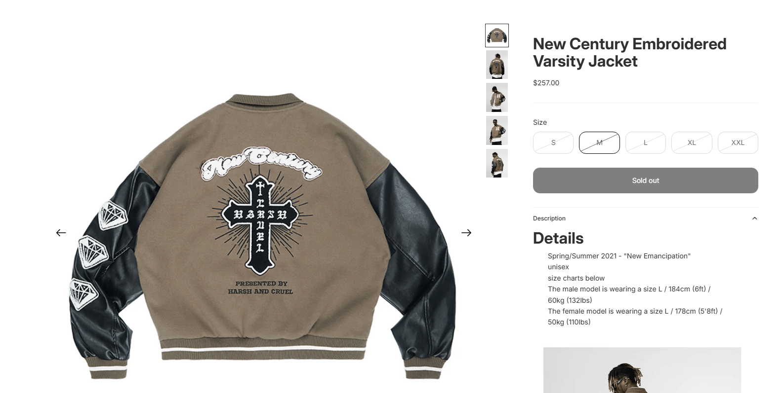 Harsh and Cruel New Century Embroidered Varsity Jacket Size US M / EU 48-50 / 2 - 1 Thumbnail