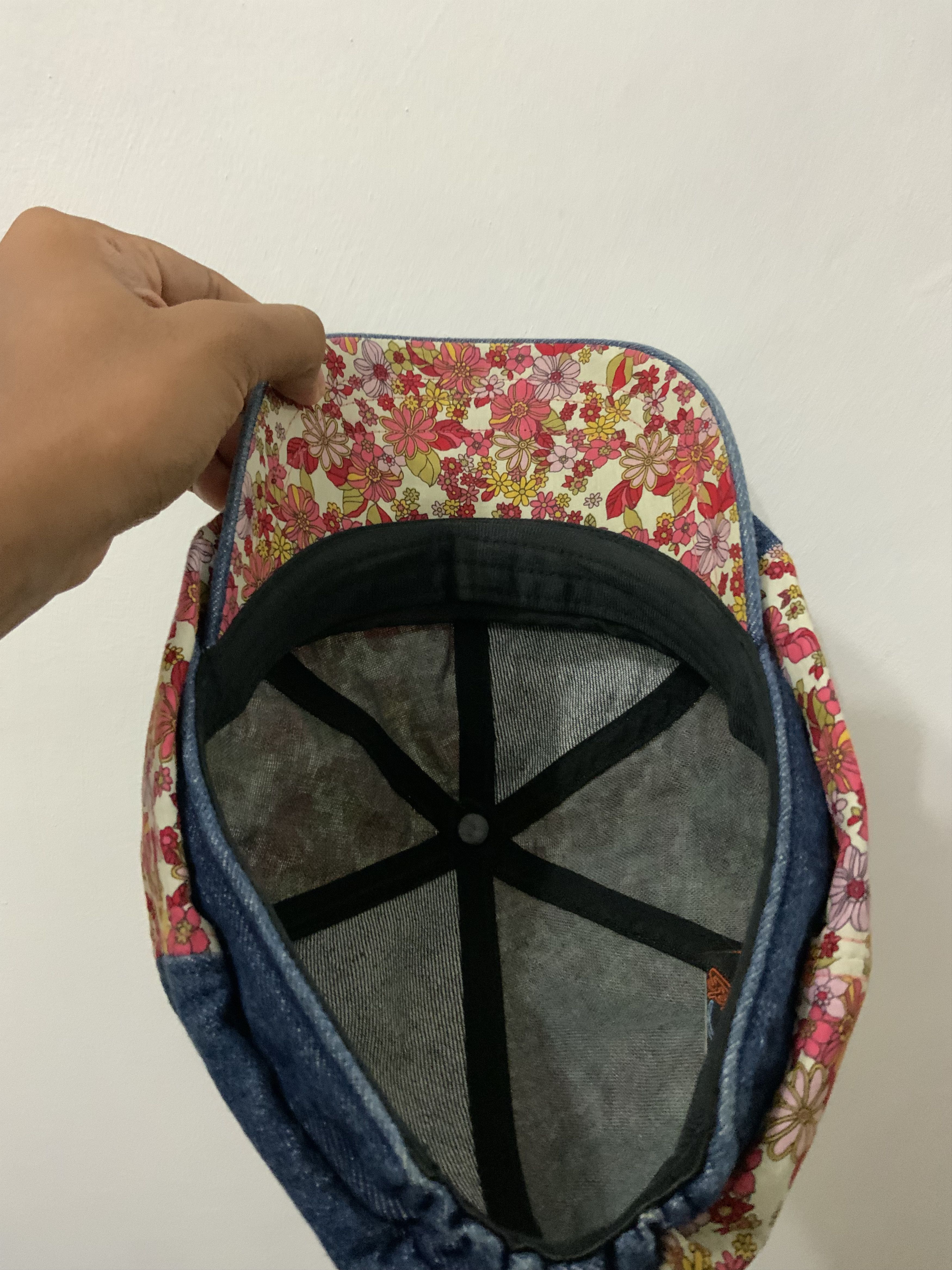 If Six Was Nine Denime Flower Patchwork Newsboy Hat Size ONE SIZE - 9 Thumbnail