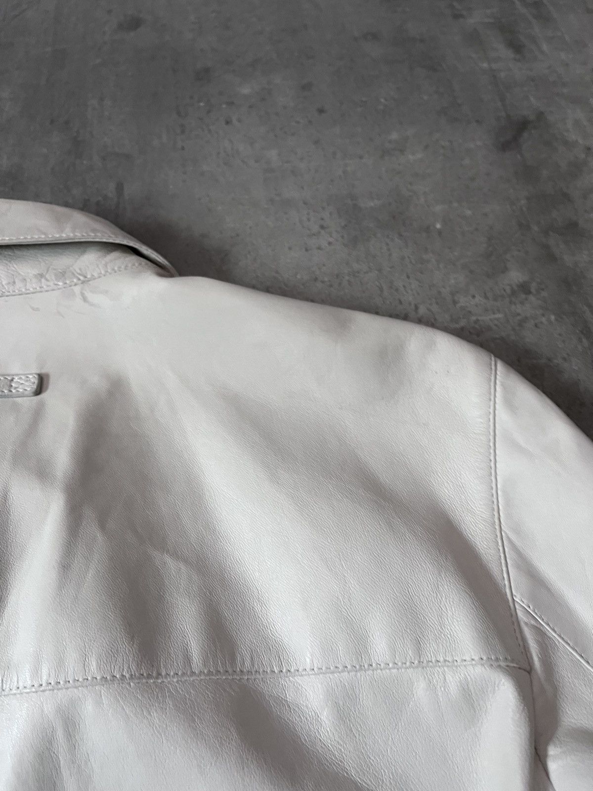 Prada Vintage Prada soft leather jacket white red line 90s Size US L / EU 52-54 / 3 - 20 Thumbnail