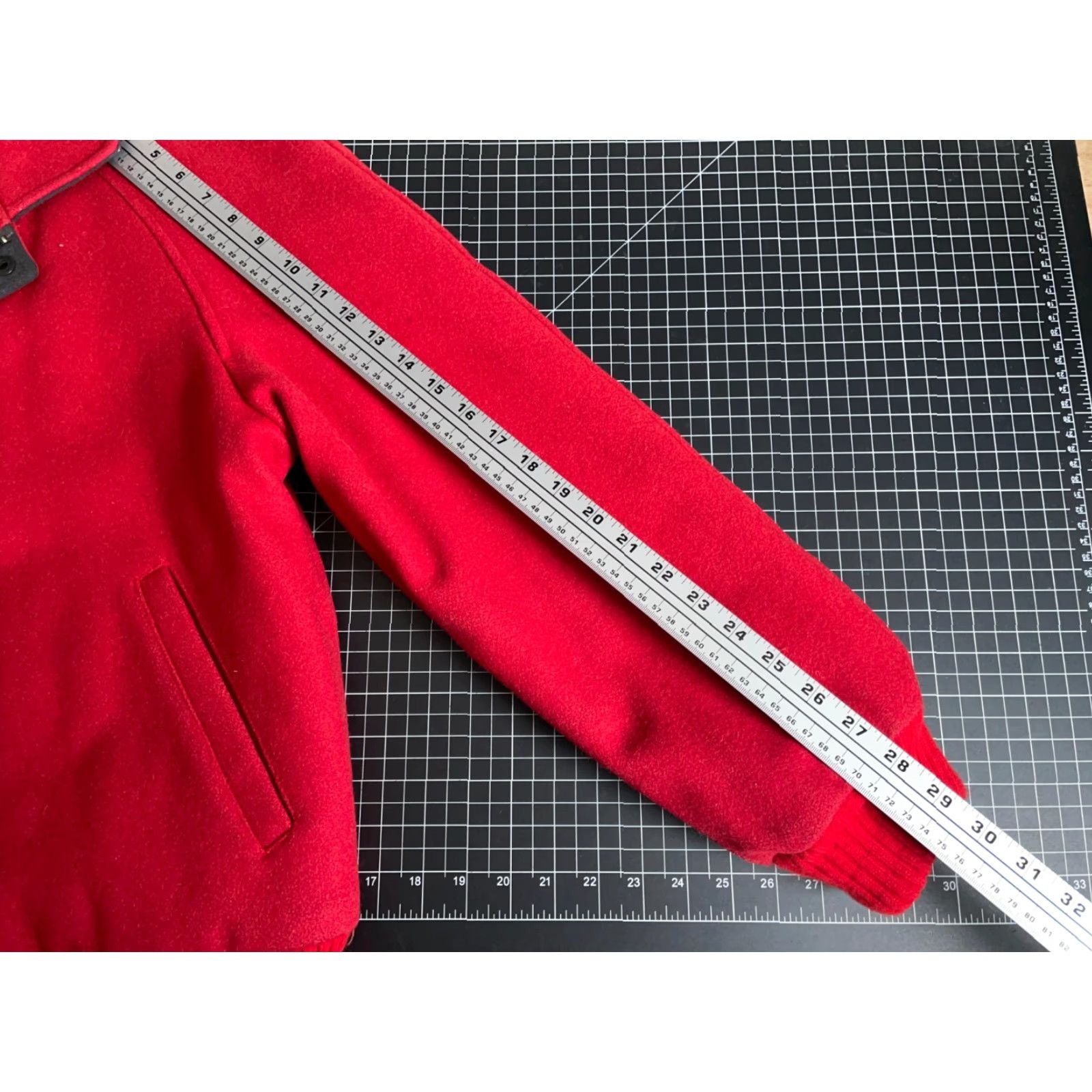 ASH VINTAGE DASH Wool Bomber Jacket Men’s 42 Large Red Zip Up Flannel Lining Canada Made Jacket Size US L / EU 52-54 / 3 - 7 Thumbnail
