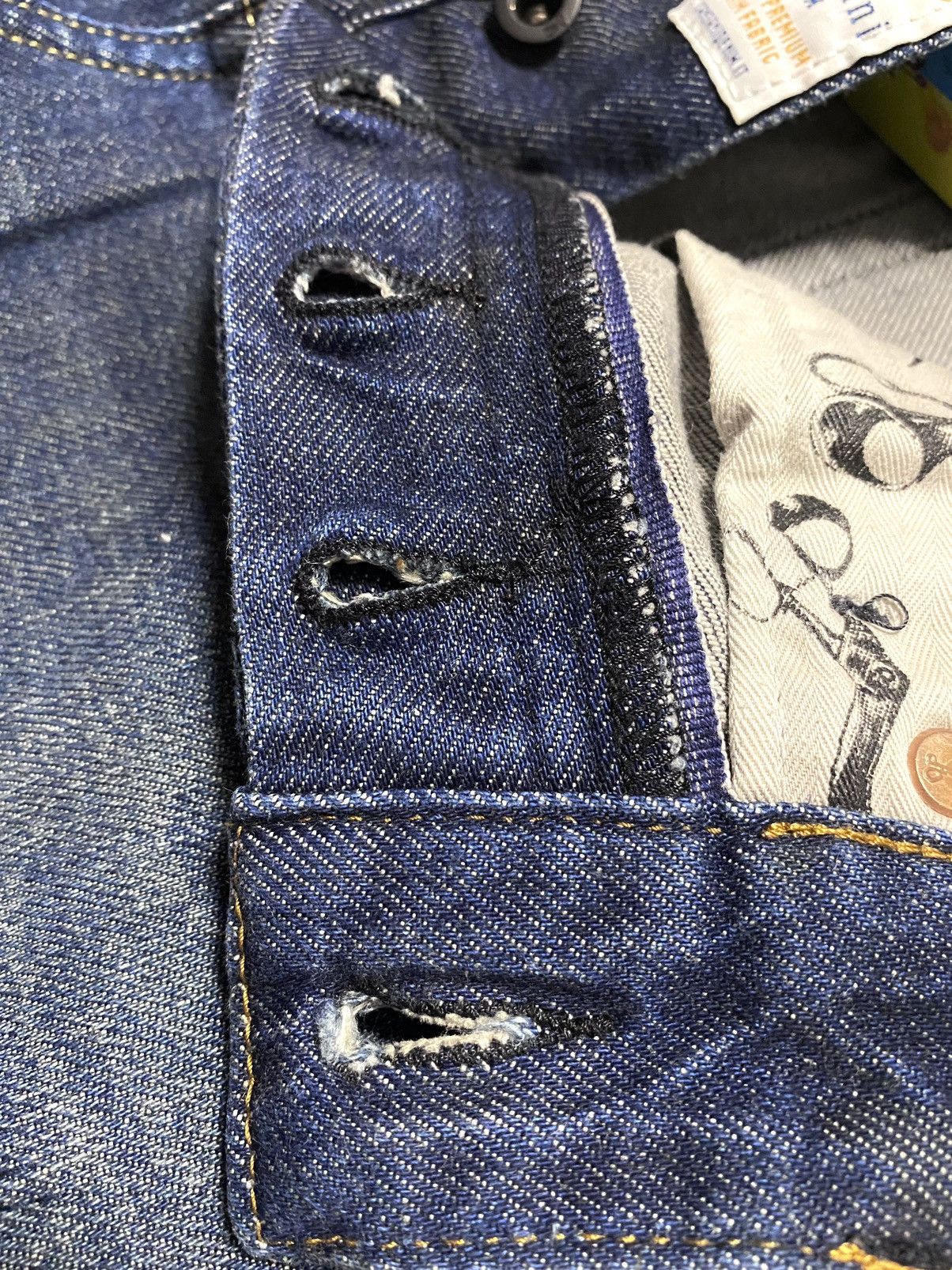 DENHAM Razor Washed Distressed Patchwork Stitched Fringed Torn Size US 30 / EU 46 - 17 Thumbnail