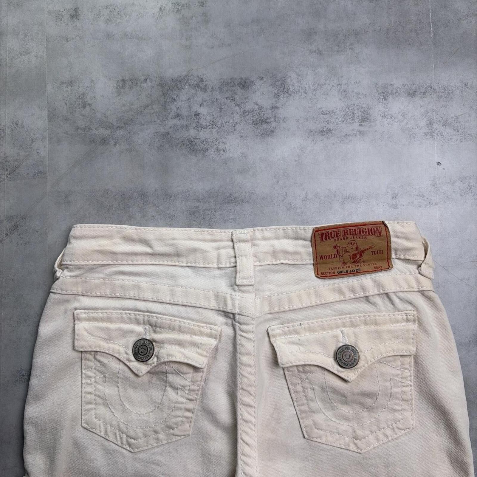 True Religion Y2K White True Religion Grunge Mini Denim Shorts Size 30" / US 8 / IT 44 - 3 Thumbnail