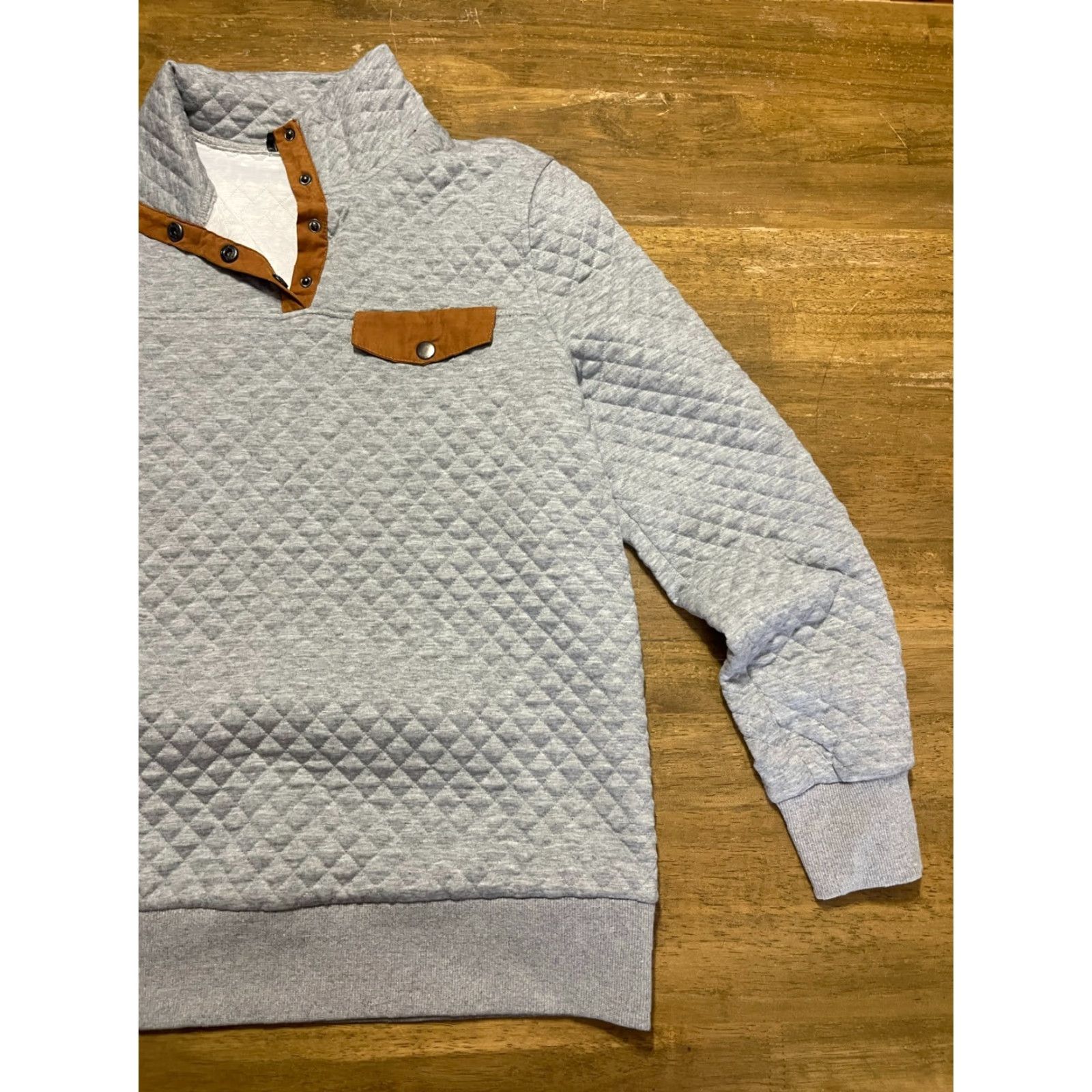 Vintage Doe & Rae Sweater Women's Medium Gray Pullover 1/4 Buttons Long Sleeve Casual Travel Vintage? No Size M / US 6-8 / IT 42-44 - 4 Thumbnail