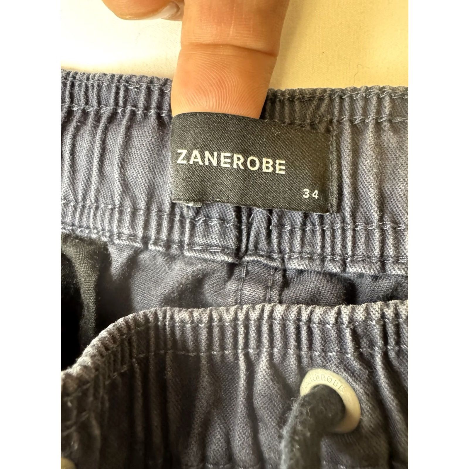 Zanerobe Zanerobe Pants Mens 34 Navy Blue Sureshot Jogger Streetwear Stretch Drawstring Casual Travel Size US 34 / EU 50 - 3 Thumbnail