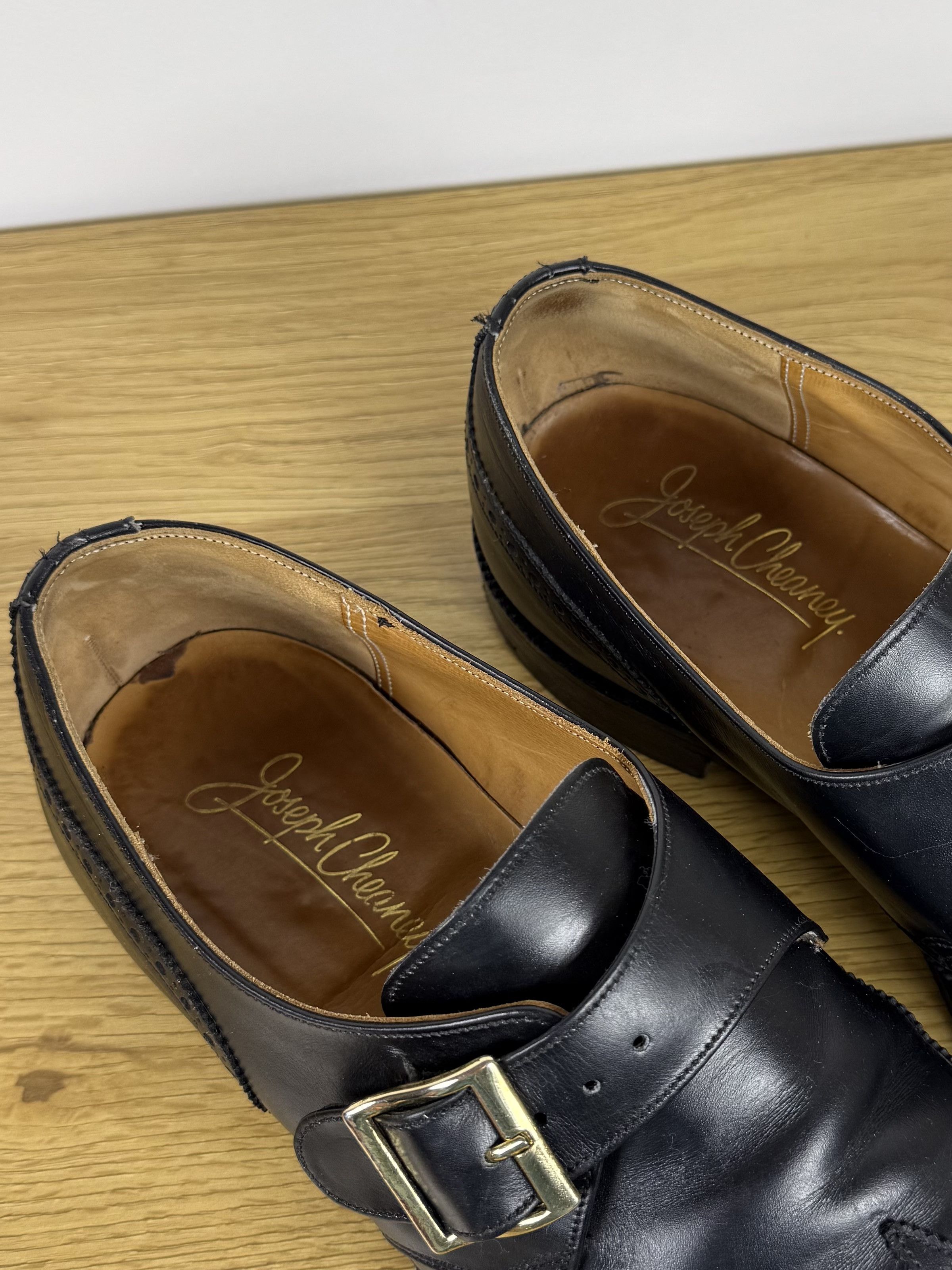 Cheaney Men's Cheaney Black Monk Brogue Shoes US10 Size US 10 / EU 43 - 7 Thumbnail