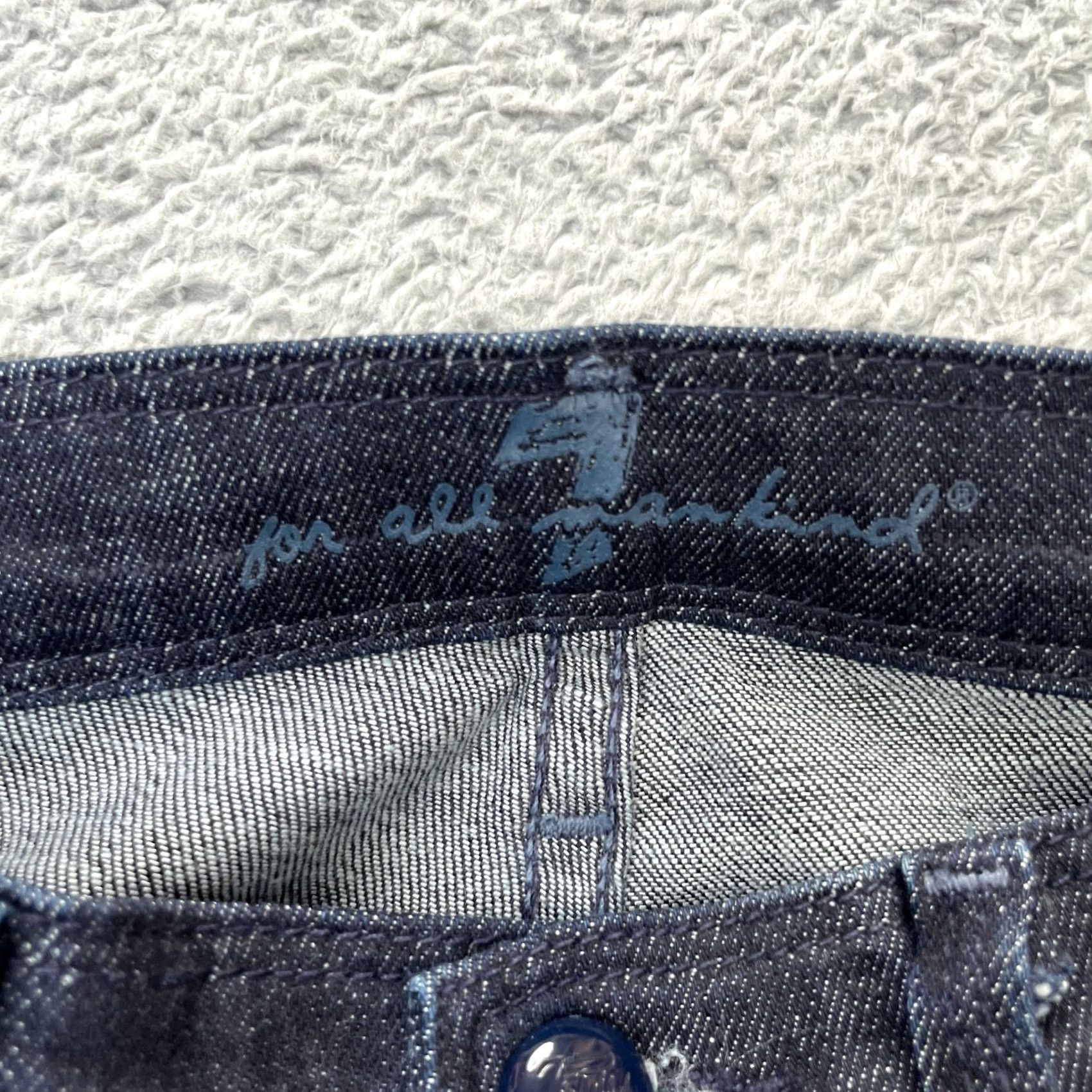 7 For All Mankind 7 For All Mankind Jeans Womens 25 Blue Bell Bottom Flared Leg Denim Frayed Hem Size 42" / US 20 - 4 Thumbnail