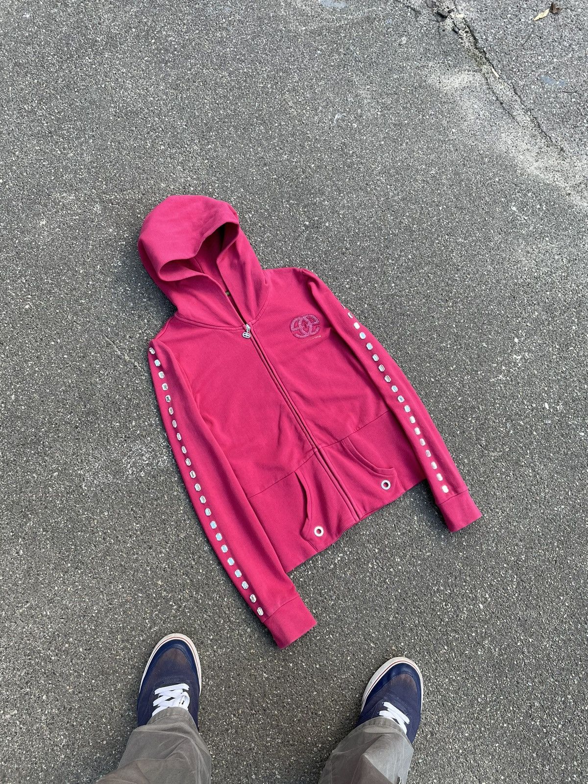 Vintage Vintage Y2K 00s Britney Spears Style Pink Zip Hoodie Size S / US 4 / IT 40 - 1 Thumbnail