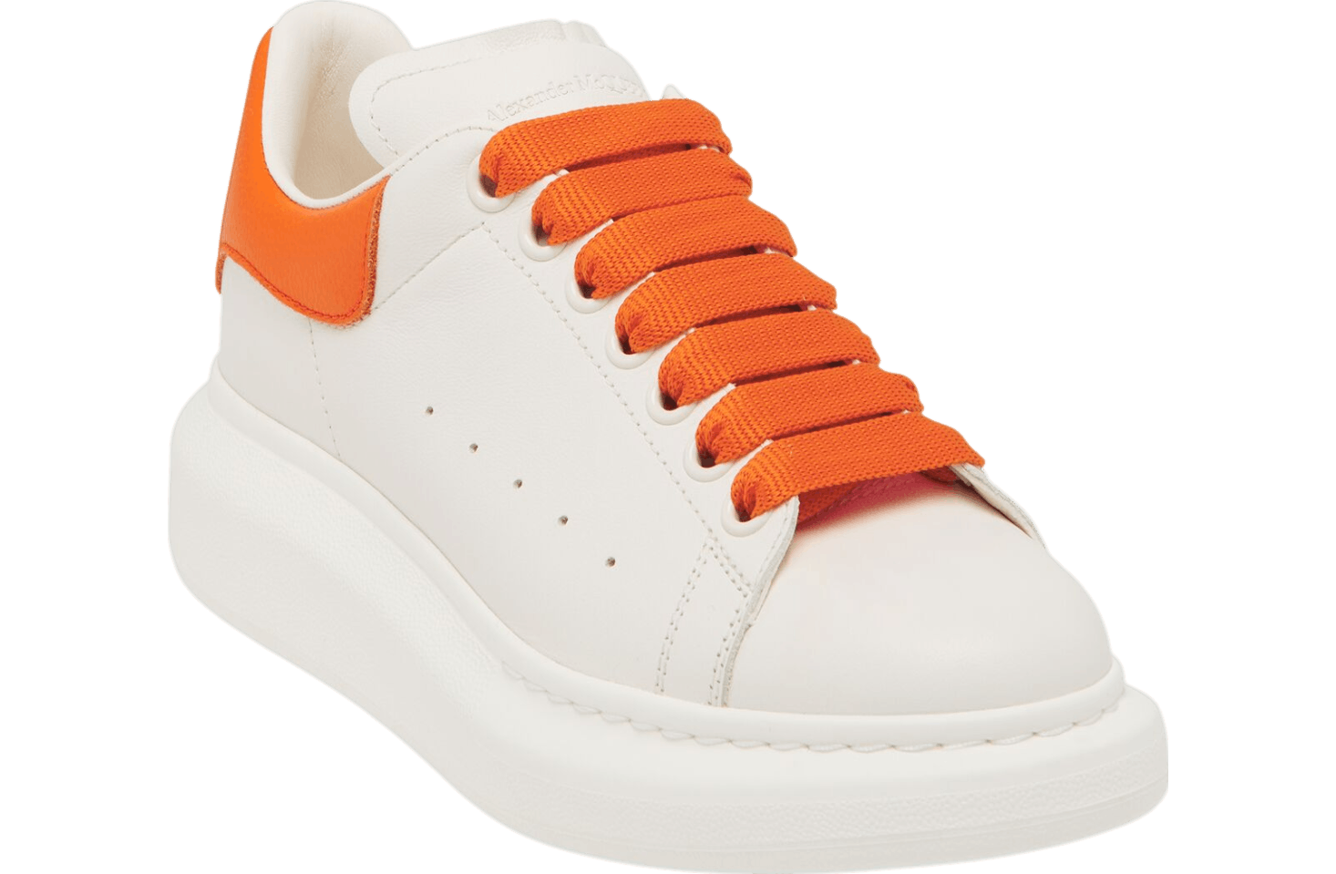 Alexander McQueen o1w1db10126 Oversized Sneaker in White/Orange Size US 6 / EU 39 - 2 Thumbnail