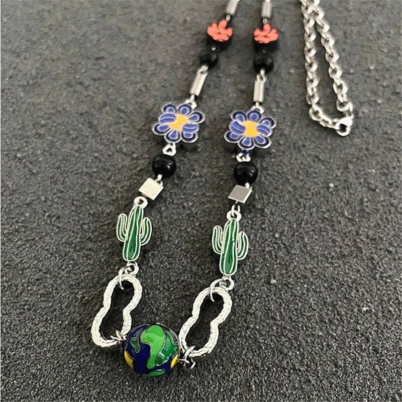 Jewelry Earth Cactus Punk Bead Necklace Size ONE SIZE - 3 Thumbnail