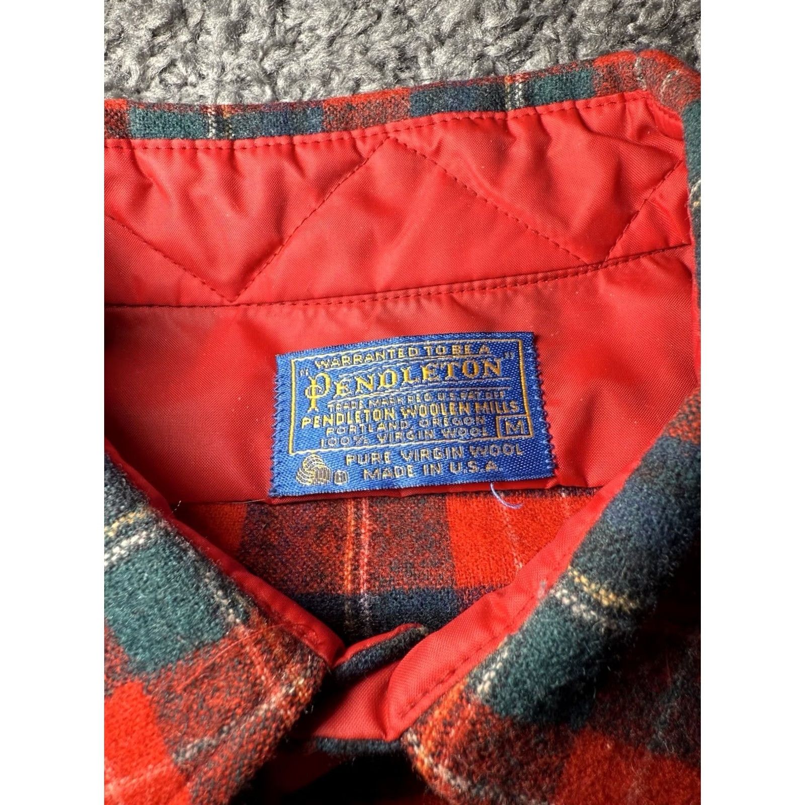 Pendleton VINTAGE Pendleton Shirt Mens Red Plaid Flannel Christie Tartan Wool Outdoors Med Men 70s 90s Retro USA Long Sleeve Button-Up Collared Size US M / EU 48-50 / 2 - 7 Thumbnail