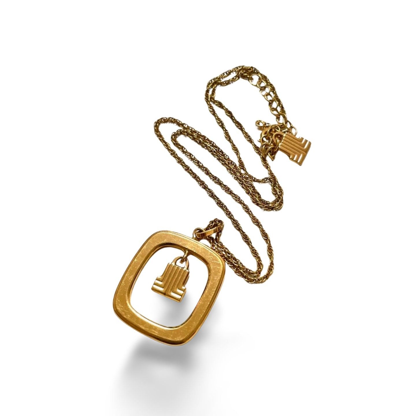 Lanvin Vintage LANVIN golden skinny chain necklace with square top Size ONE SIZE - 1 Thumbnail