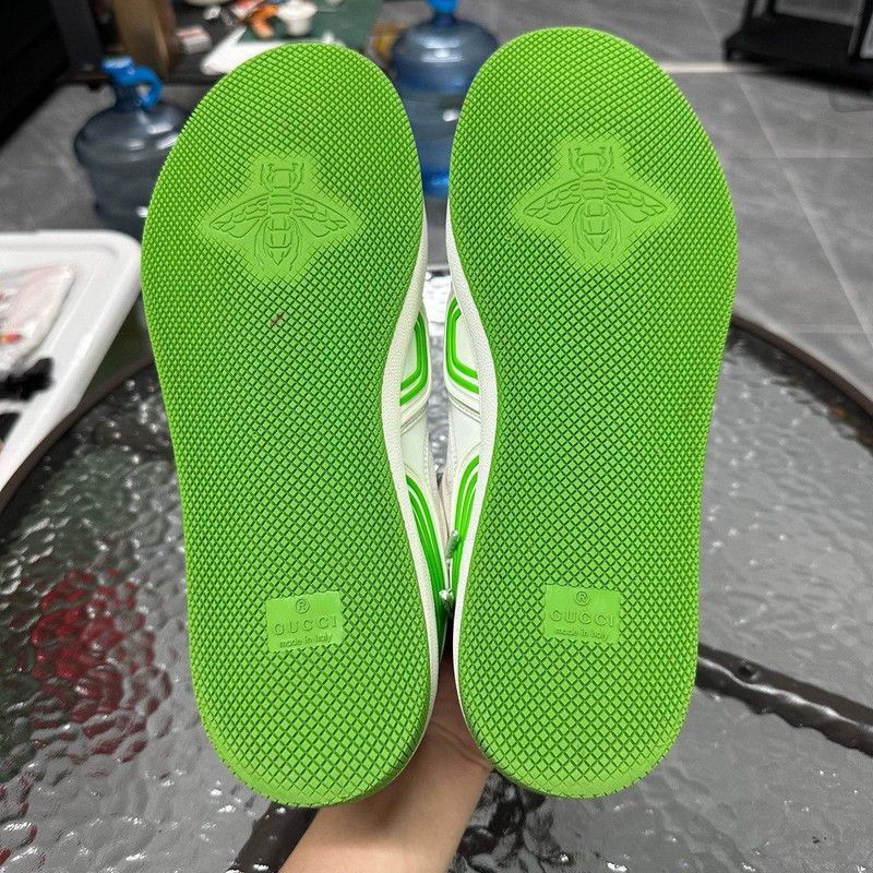 Gucci Gucci Basket Low Top Sneakers in White and Green - Size US 8.5 / EU 41-42 - 4 Thumbnail