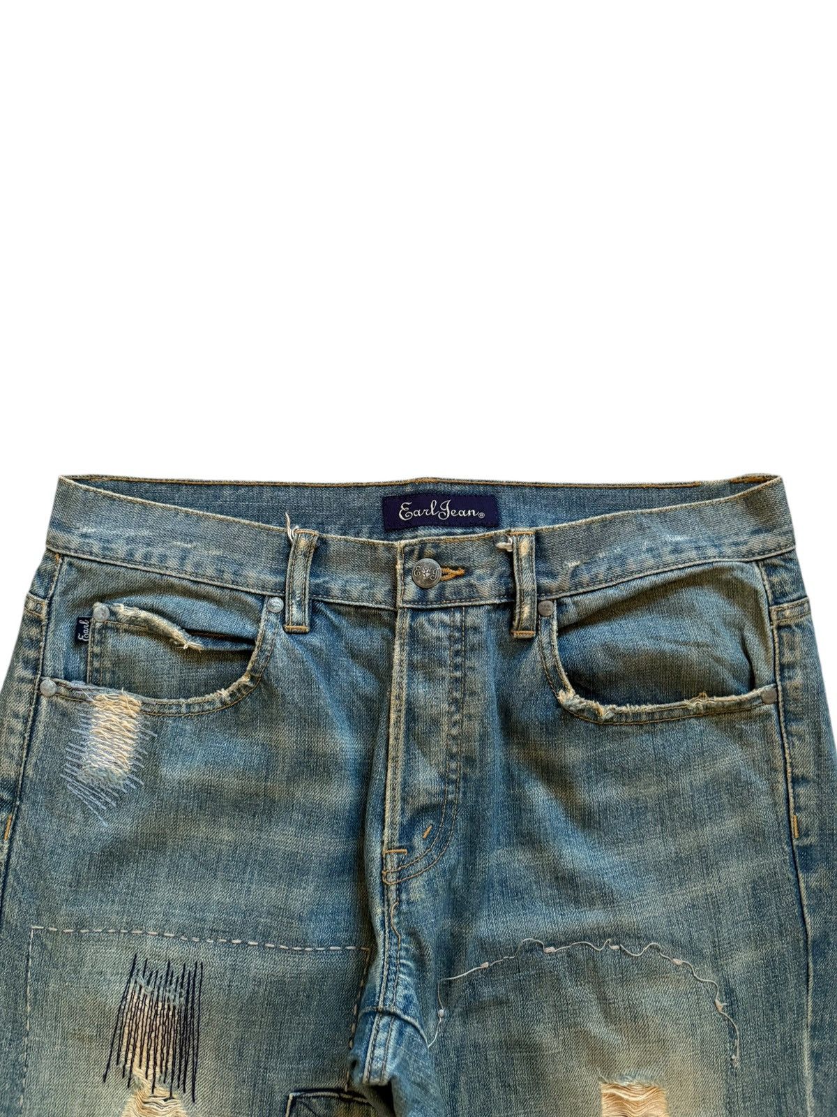 Japanese Brand Vintage Japanese Brand Mud Wash Patched Flare Jeans Size US 34 / EU 50 - 4 Thumbnail