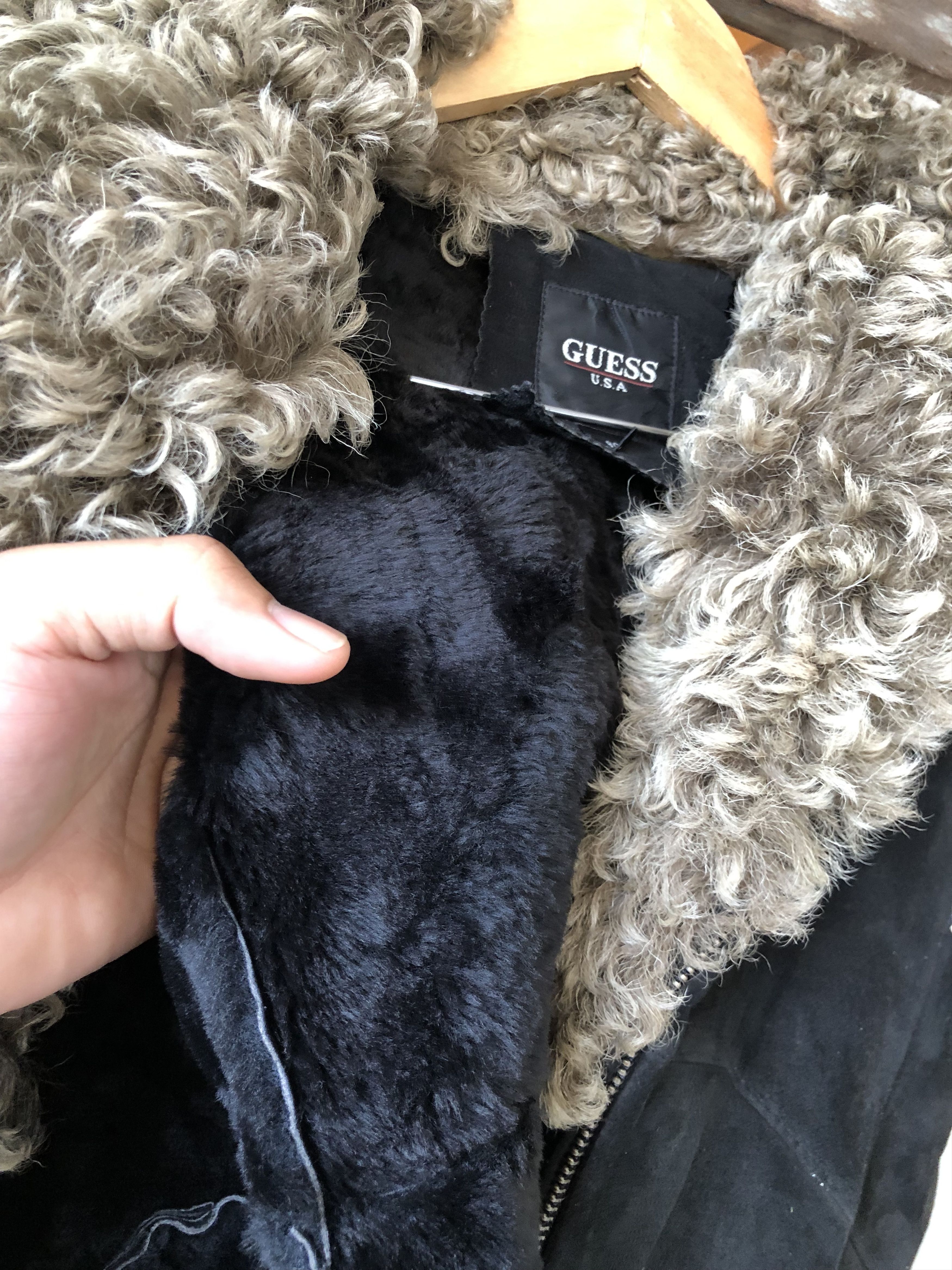 Guess Rare🔥 Guess Sheepskin Outer Vest Jacket Punk Size S / US 4 / IT 40 - 12 Thumbnail