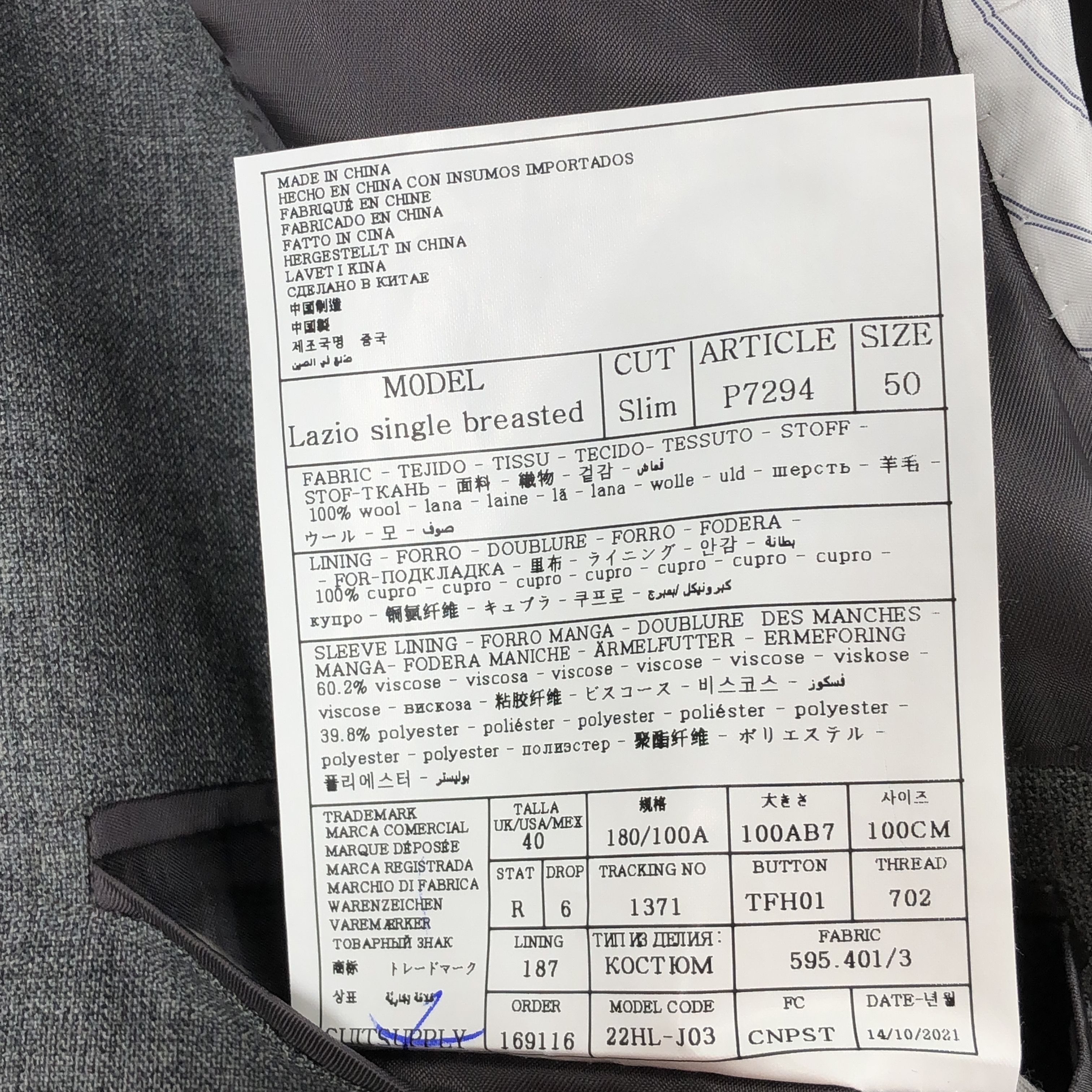 Suitsupply Lazio Single Breasted Wool Blazer Size EU:50; UK:40; US:40S Size 40S - 9 Thumbnail