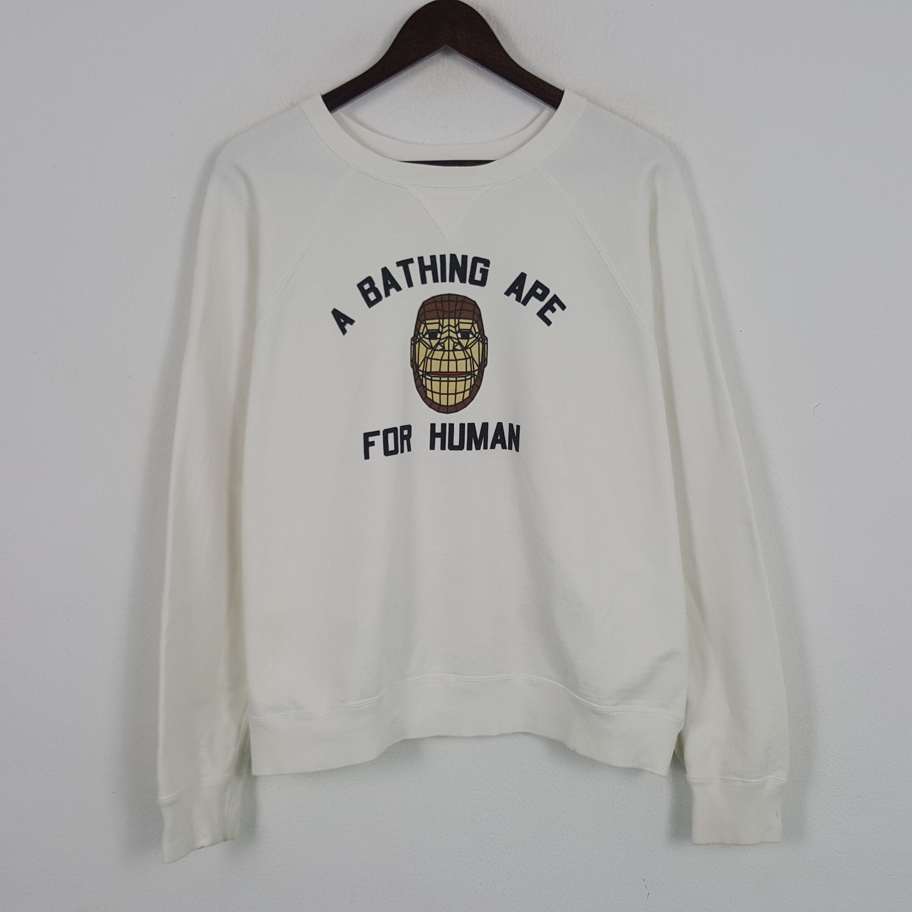 Bape × Vintage Vintage A Bathing Ape For Human Sweatshirt Size US L / EU 52-54 / 3 - 1 Thumbnail