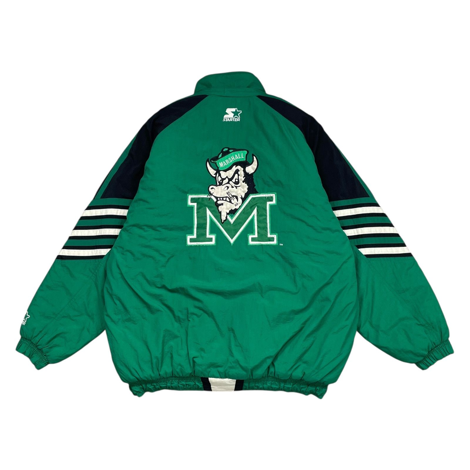 VTG 90s MARSHALL THUNDERING HERD STARTER PUFFER JACKET Sz XL
