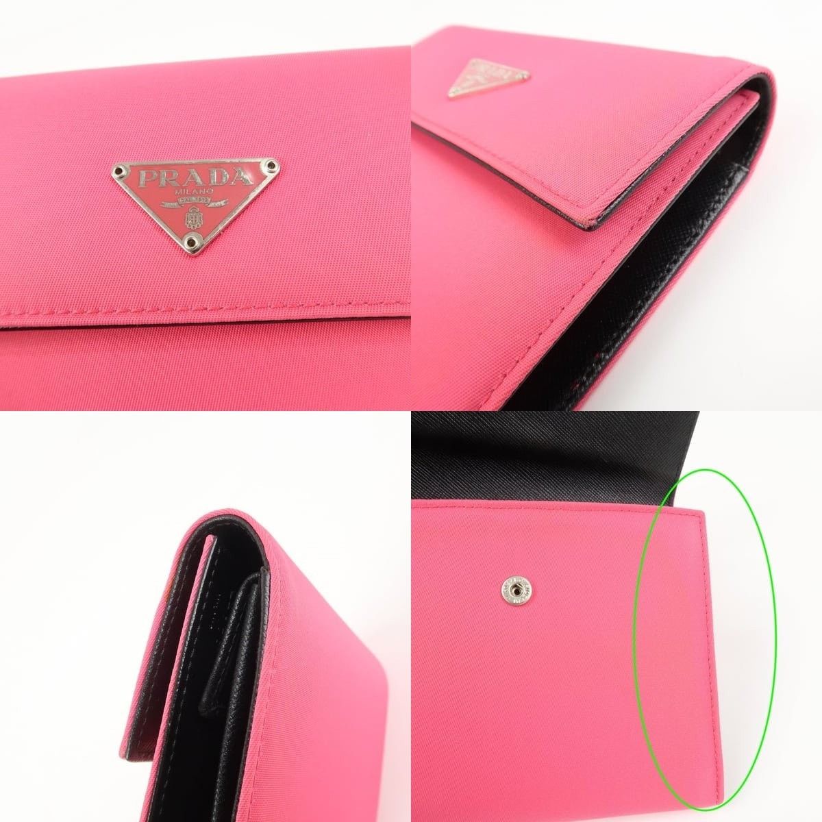 Prada Prada Tessuto Nylon Compact Wallet Pink Size ONE SIZE - 5 Thumbnail