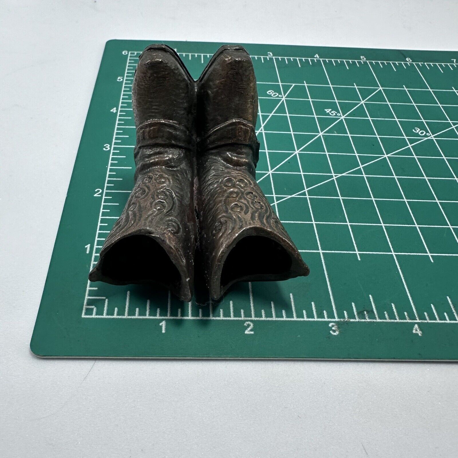 Unknown London 2-1/2" VTG Brass Cowboy Cowgirl Boots Figurine Decor Western Size ONE SIZE - 12 Thumbnail