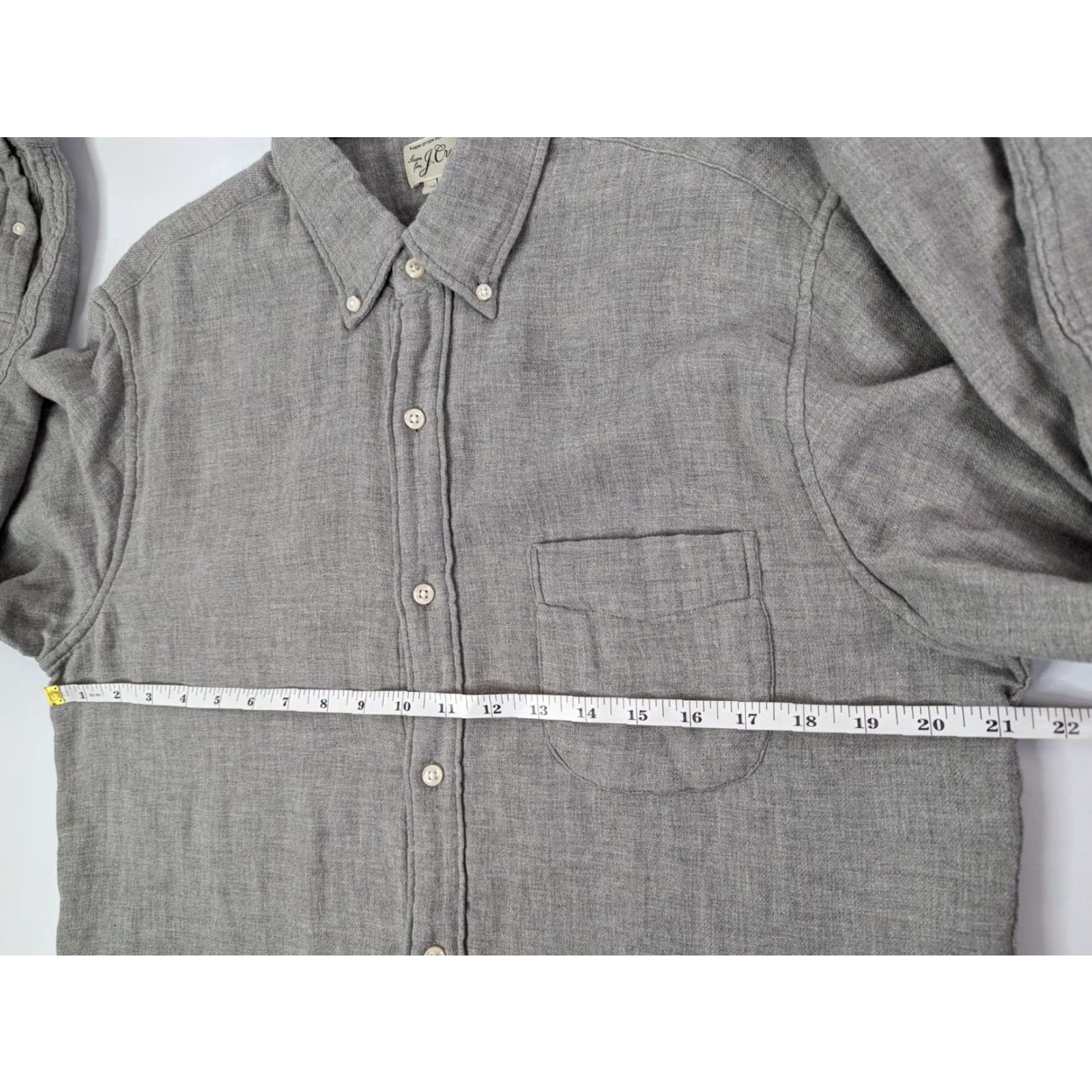 J.Crew J.CREW Shirt Button-Down Long Sleeve Gray Slim Plaid Cotton Modern Classic Men Large Size US L / EU 52-54 / 3 - 7 Thumbnail