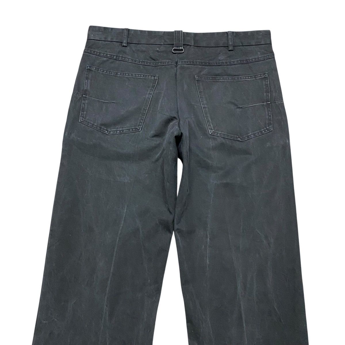 Dior × Hedi Slimane SS04 'STRIP' Dior Homme Black Faded Pants Leather Trimmed Size US 29 - 11 Thumbnail
