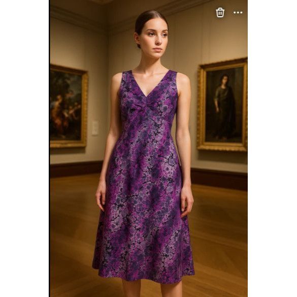 Vintage Andrea Polizzi for Rex Lester 4 Purple Abstract Print Silk S Size S / US 4 / IT 40 - 11 Thumbnail