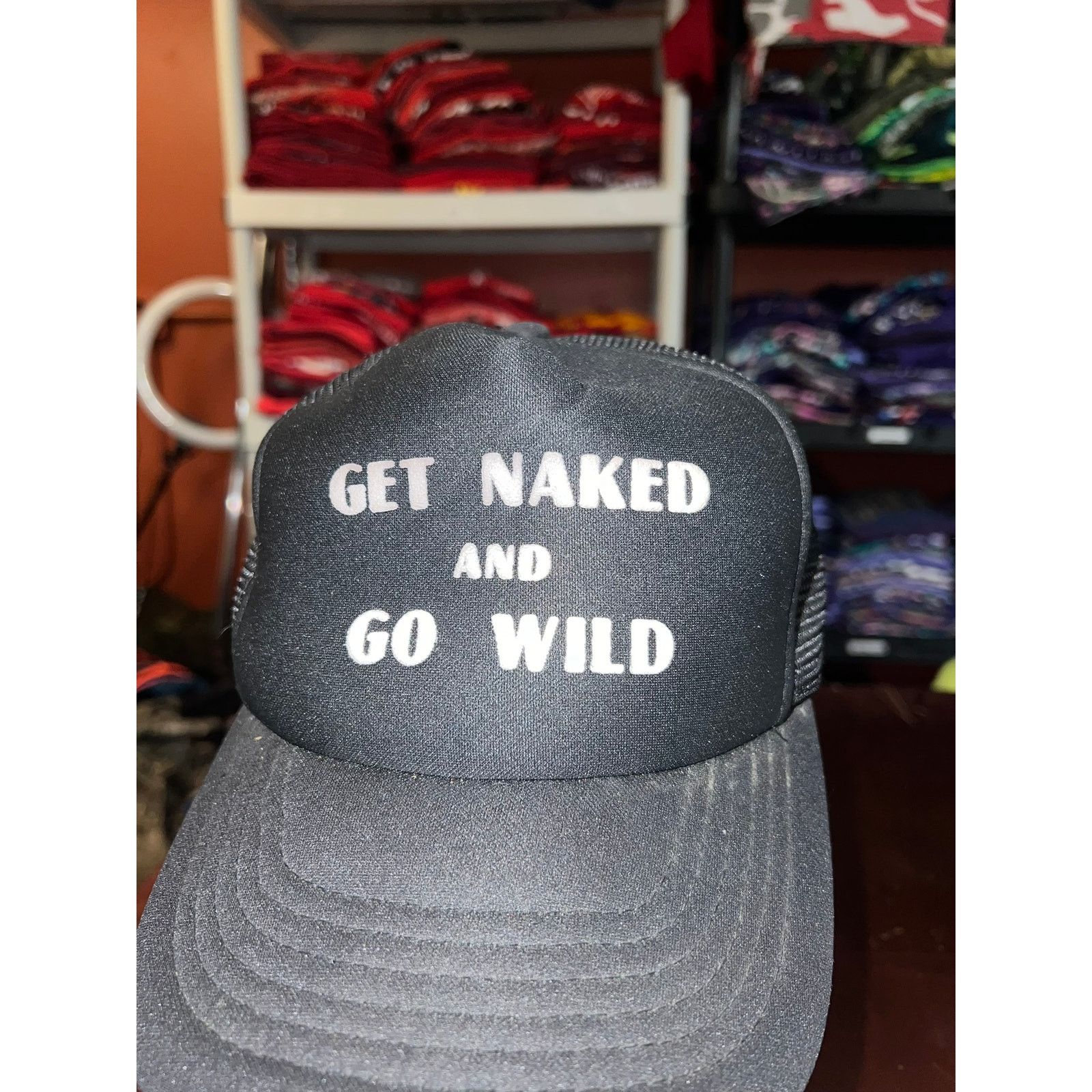 Vintage Vintage Get Naked Hat Go Wild Black White Headwear VTG Size ONE SIZE - 3 Thumbnail